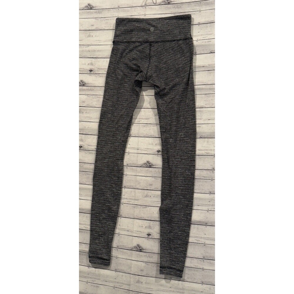LULULEMON Womens Woven Leggings Sz 4 Black Gray High Waist Gym Yoga Workout - Picture 12 of 16